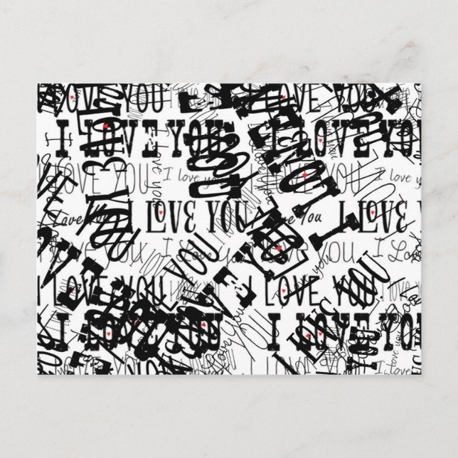 I LIEBE YOU Valentine Wedding Rett Date Postcard Ankündigungspostkarte (Vorderseite)