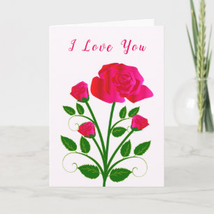 I Liebe You Valentine's Day Card Romantische Rose Karte