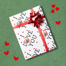 "I Liebe you" Valentinisches Foto Geschenkpapier