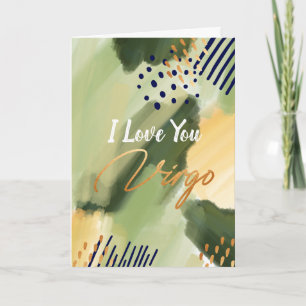 "I Liebe You, Virgo, Zodiac Abstrakt Card Karte