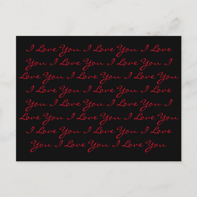 "I Liebe You" ...wiederholt Postkarte (Vorderseite)