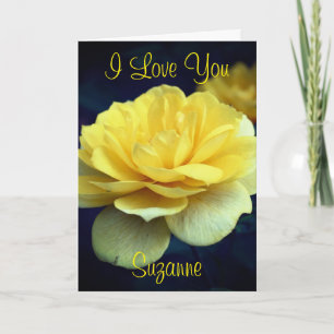 I Liebe You Yellow Rose Blume Personalisiert Karte