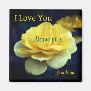 I Liebe You Yellow Rose Blume Personalisiert Magnet