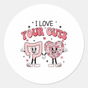 I Liebe Your Guts Nurse Retro Gi Nurse Valentines  Runder Aufkleber