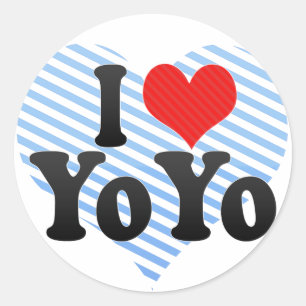 I Liebe YoYo Runder Aufkleber