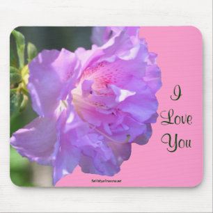 I Liebe zacken Sie Azaleen-Blumen-Foto Mousepad