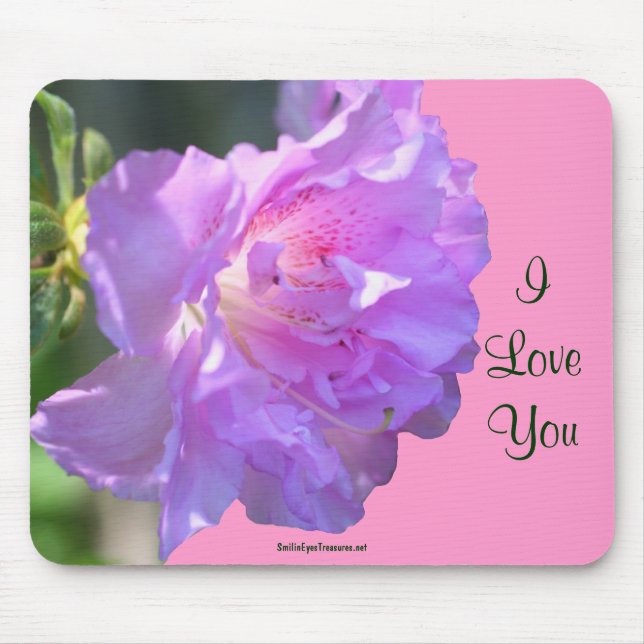 I Liebe zacken Sie Azaleen-Blumen-Foto Mousepad (Vorne)