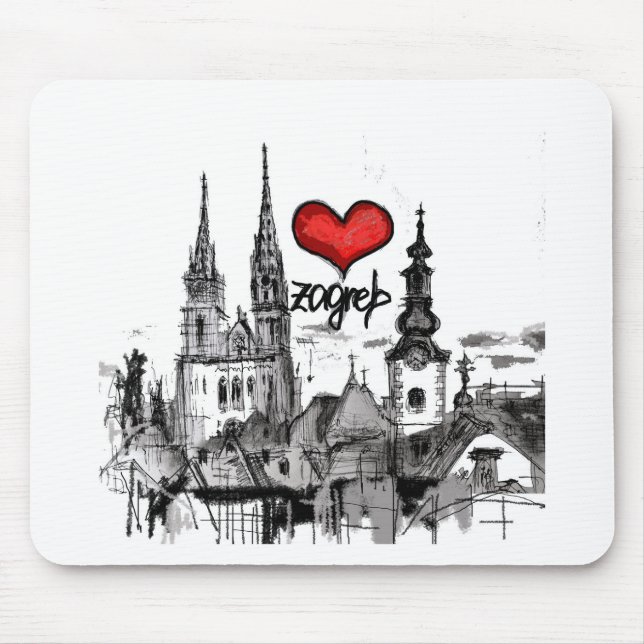 I Liebe Zagreb Mousepad (Vorne)