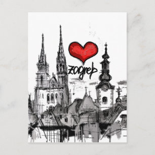 i Liebe Zagreb Postkarte