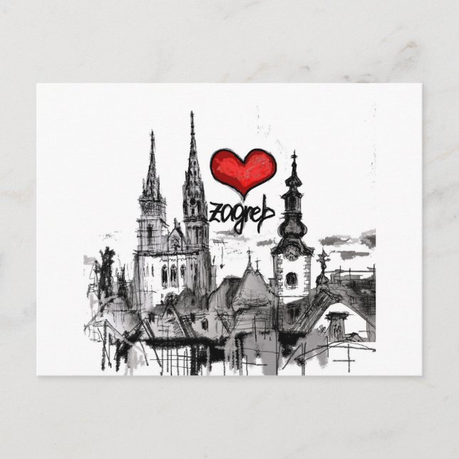 i Liebe Zagreb Postkarte (Vorderseite)