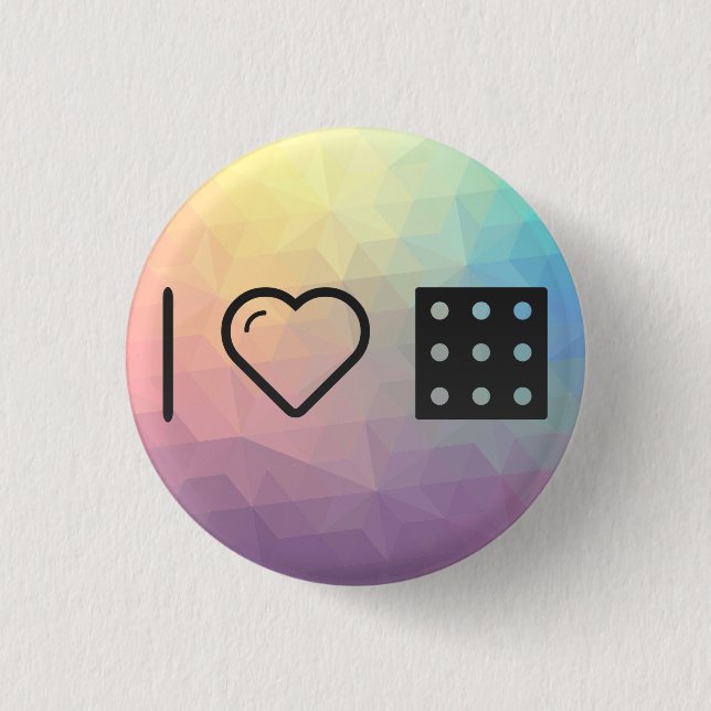 I Liebe-Zahl Nines Button (Vorderseite)