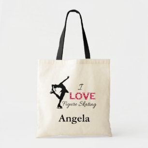 I LIEBE Zahl Skaten, Schneeflocken, Tragetasche