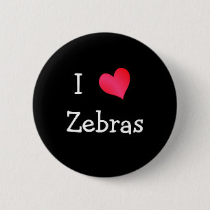 I Liebe Zebras Button