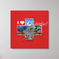 I Liebe Zermatt, Schweiz - Ausgewickelte Canvas