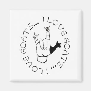 I Liebe-Ziegen ASL-Zeichen-Sprachhandsymbol Magnet
