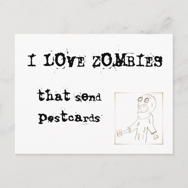 I Liebe-Zombies, die Postkarten senden (Vorderseite)