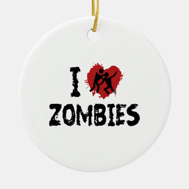 I Liebe Zombies Keramikornament (Vorne)