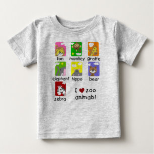 I Liebe-Zoo-Tier-Baby-Fußball-Bodysuit Baby T-shirt