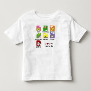 I Liebe-Zoo-Tier-Kleinkind-Rüsche-T-Shirt Kleinkind T-shirt