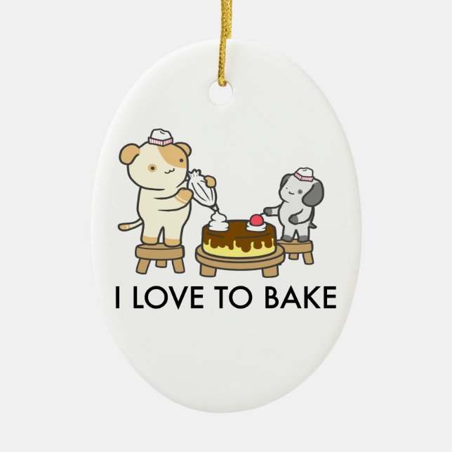 I Liebe zu backen Keramik Ornament (Vorne)