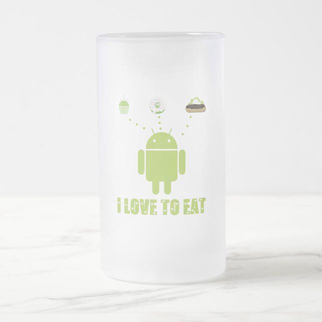 I Liebe zu essen (androider Mattglas Bierglas (Mittel)