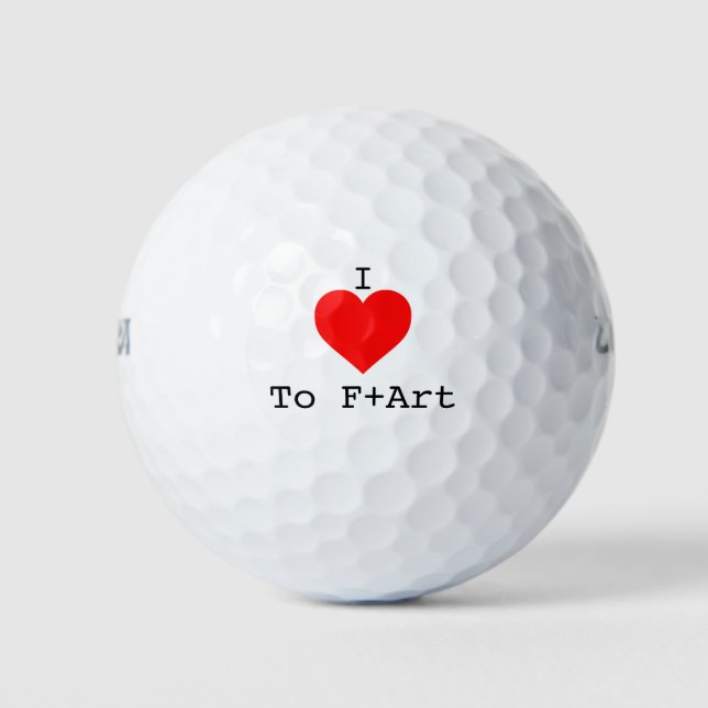 I LIEBE zu F+Art Golf Balls vom F+Art Café Golfball (Vorderseite)