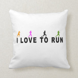 I Liebe zu laufen Kissen