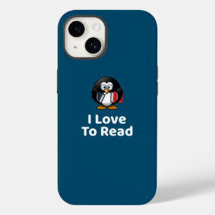 I Liebe zu lesen Pinguin Funny Reading Case-Mate iPhone 14 Hülle