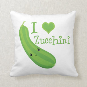 I Liebe-Zucchini lächelnde Kawaii Zucchini Kissen