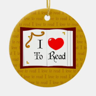 I Liebe zum Lesen Keramikornament