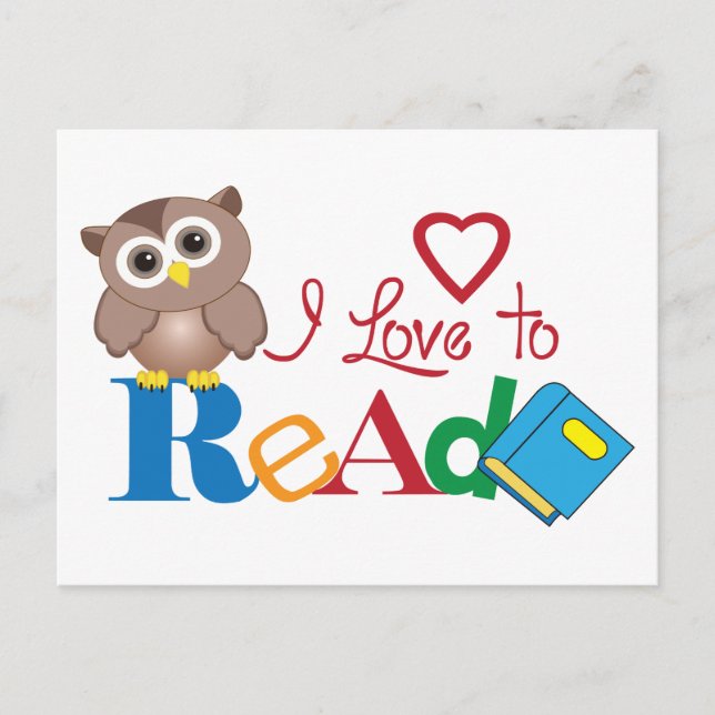 I Liebe zum Lesen Postkarte (Vorderseite)