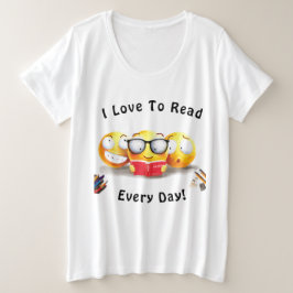 I Liebe zum Lesen von Büchern Große Größe T-Shirt