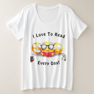 I Liebe zum Lesen von Büchern Große Größe T-Shirt
