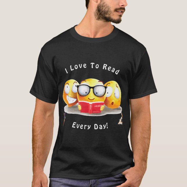 I Liebe zum Lesen von Büchern T-Shirt (Vorderseite)