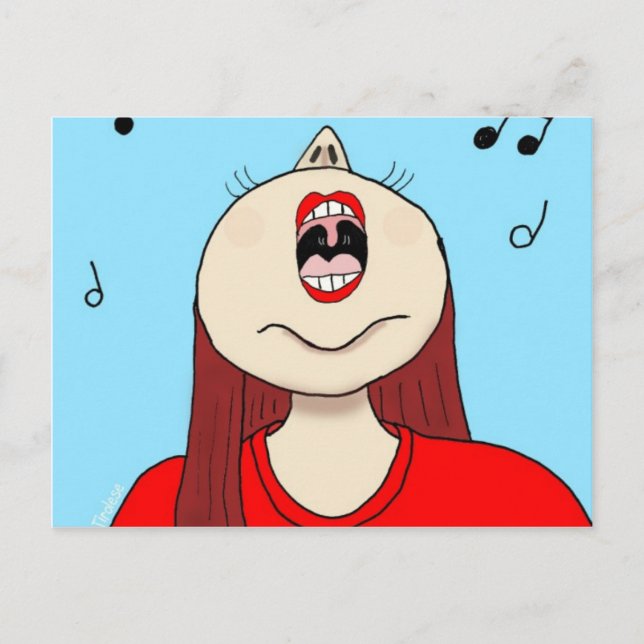 I Liebe zum Singen Postkarte (Vorderseite)