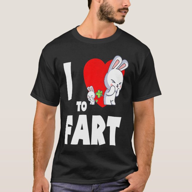 I Liebe zur Furz Jugend Farter Erwachsene Kaninche T-Shirt (Vorderseite)