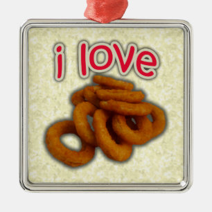 I Liebe-Zwiebel-Ringe Silbernes Ornament
