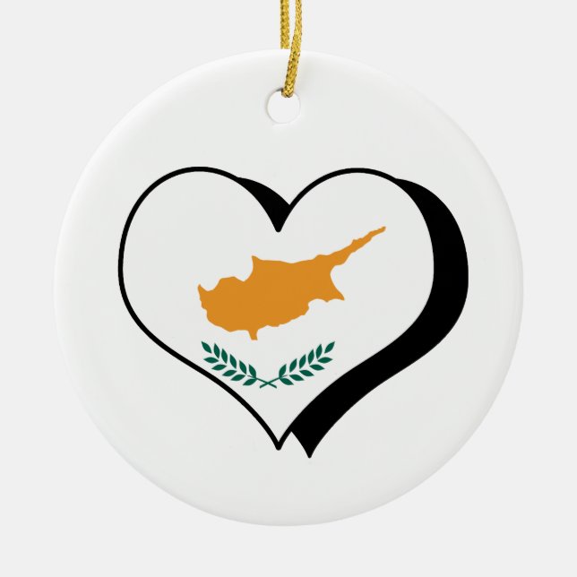 I Liebe Zypern-Ornament Keramikornament (Vorne)