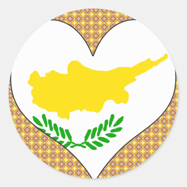 I Liebe Zypern Runder Aufkleber (Vorderseite)