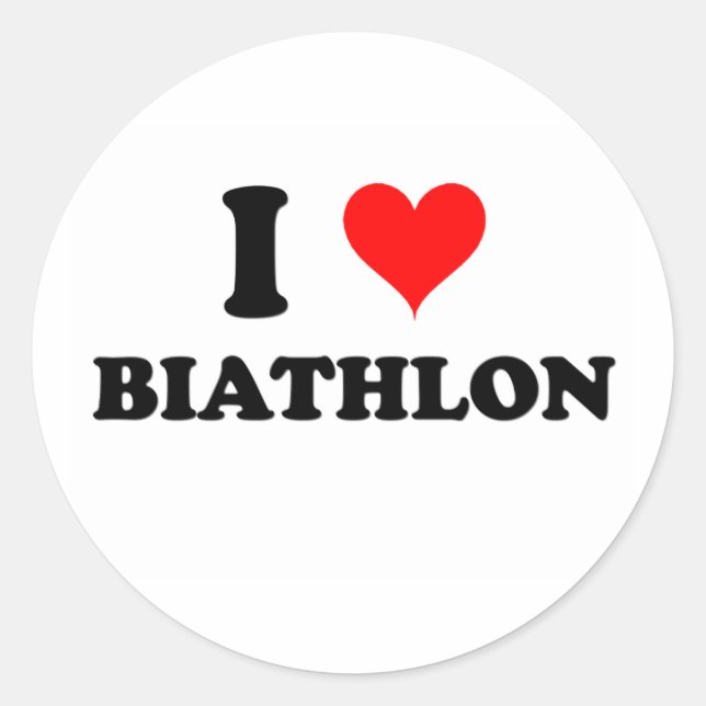 I LiebeBiathlon Runder Aufkleber (Vorderseite)
