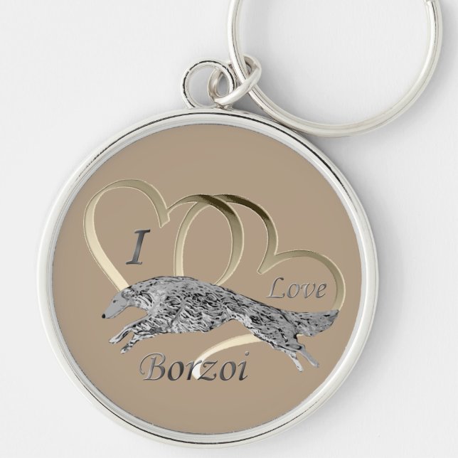 I Liebeborzoi-Schlüsselkette Schlüsselanhänger (Vorne)