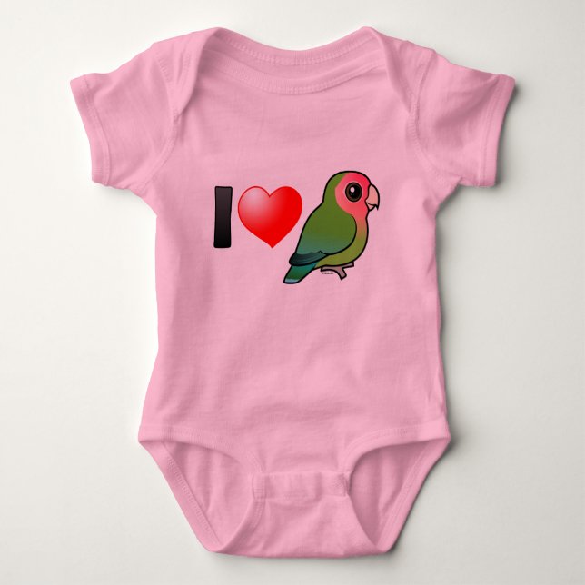 I Liebec$pfirsich-gesichtige Lovebirds Baby Strampler (Vorderseite)