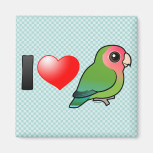 I Liebec$pfirsich-gesichtige Lovebirds Magnet