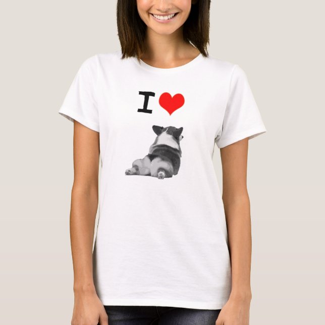 I Liebecorgi-Hintern T-Shirt (Vorderseite)