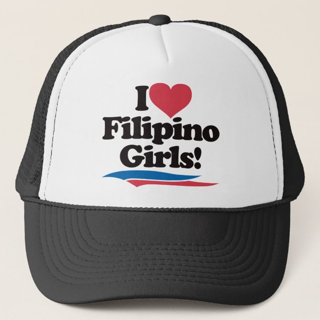 I Liebefilipino-Mädchen Truckerkappe (Vorderseite)
