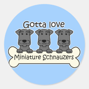 I LiebeminiaturSchnauzers Runder Aufkleber