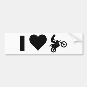 I LiebeMotocross Autoaufkleber
