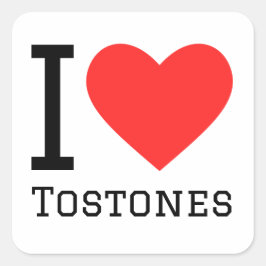 I LIEBEN QUADRATISCHER AUFKLEBER