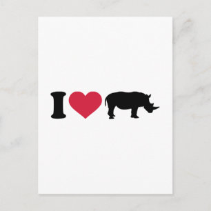 I Lieben Rhinos Postkarte