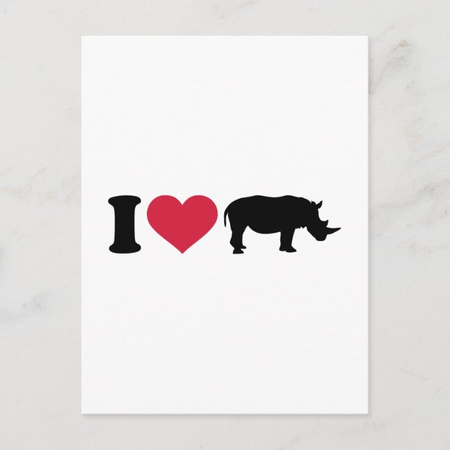 I Lieben Rhinos Postkarte (Vorderseite)
